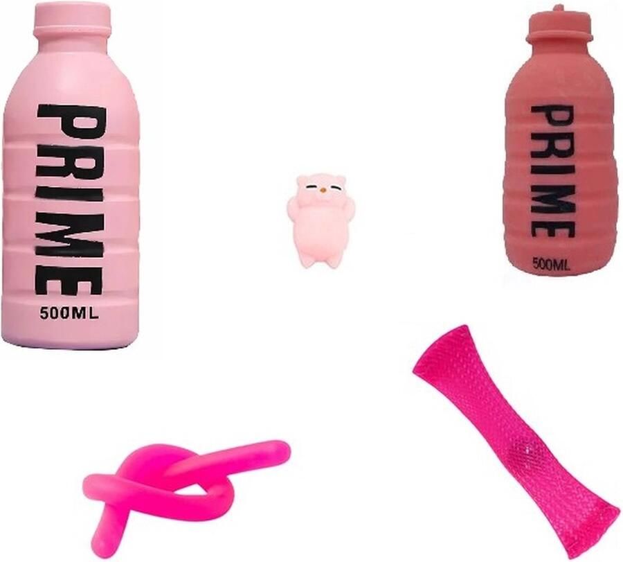 Wonderprice Fidget Toys pakket Roze Prime Squishy Prime Foam Squishy Stress Mochie Mochy Squishy Monkey Noodle Mesh Marble Top Pakket Fidgets Roze