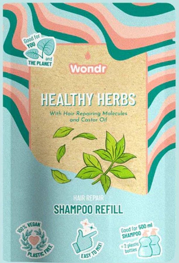 WONDR care WONDR Shampoo poeder Healthy Herbs Kruiden Droog & Beschadigd haar Refill Navulling