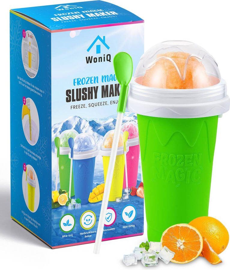 WoniQ Slushy Maker Slush Puppy Maker IJscrusher Slush Puppy Beker Slushy Puppy Maker Slush Maker Slushy Cup Tiktok Groen