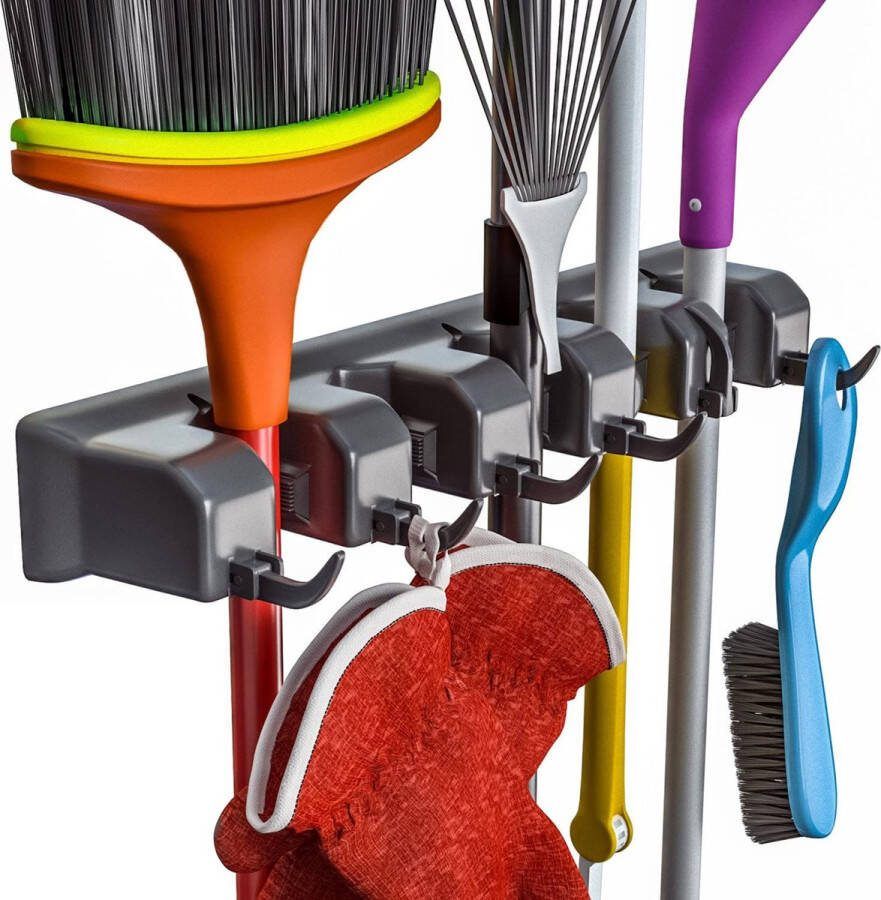 Wonix Bezemhouder Set Ophangsysteem Bezem Ophangsysteem Tuingereedschap Opbergsysteem Organizer Ophangsysteem Tuingereedschap Gereedschapshouder Ophanghaken Tuingereedschap