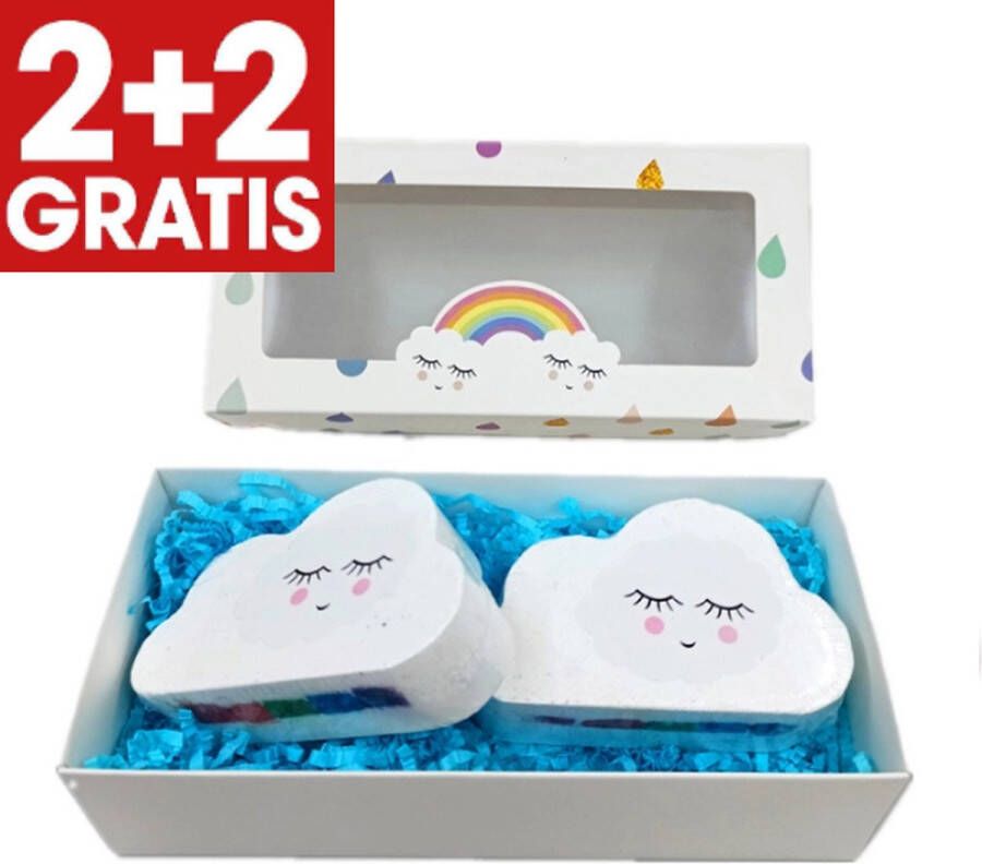 Wood Fun Wood & Fun Regenboog wolk Bruisballen set – 1+1 gratis! Bruisbal – bruisballen voor bad – bruisballen kind – bruisballen kinderen – bruisballen volwassenen