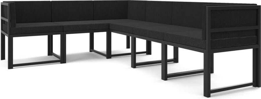 Wood House Paris Black Hoekbank Modern Design Tuinmeubelen Slaapbank 6 Personen Metaal Zwart 185x245x73 cm