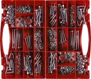 Wood Tools & Deco Grote set van 900 items: bouten moeren en ringen in 2 doosjes