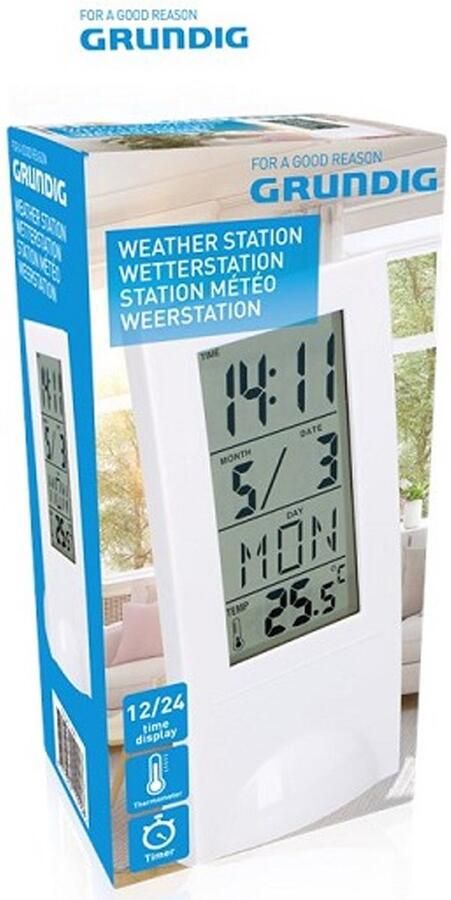 Wood Tools & Deco Grundig digitaal weerstation en klok