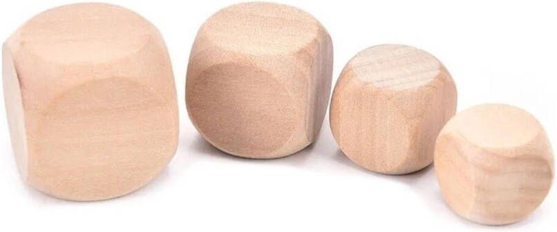 Wood Tools & Deco Set van 100 houten dobbelsteentjes maat: klein (8 mm)