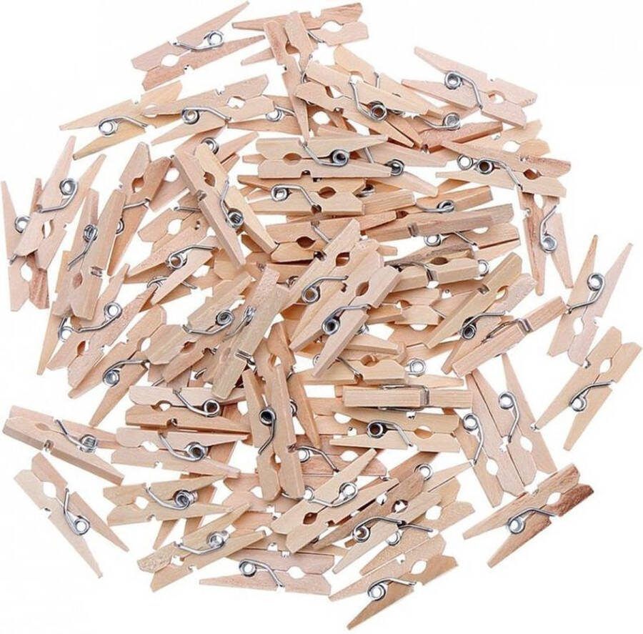 Wood Tools & Deco Set van 500 stuks kleine wasknijpers (3.5 cm)