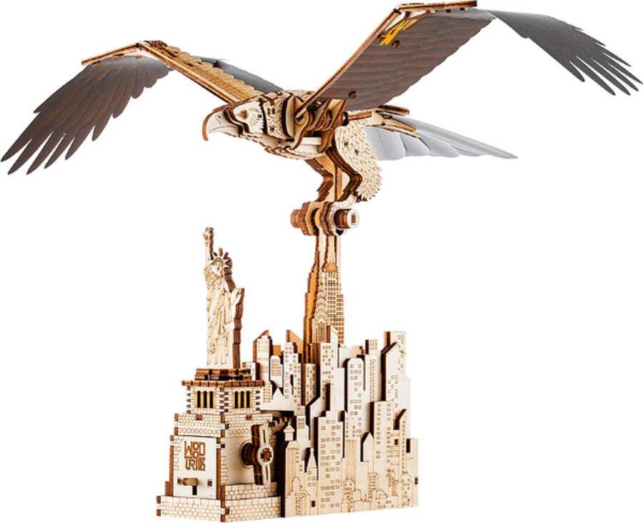 Wood Trick Modelbouw 3D houten puzzel 'Liberty eagle' (Vrijheidsarend) 308 stuks Geen lijm noch verf nodig!