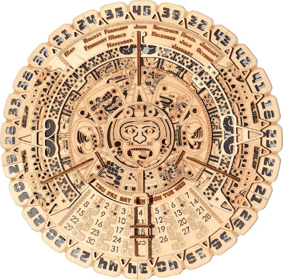 Wood Trick Modelbouw 3D houten puzzel 'Mayan calendar' (Maya kalender) 73 stuks Geen lijm noch verf nodig!