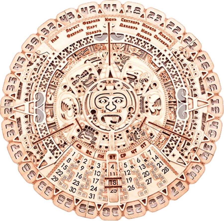 Wood Trick Modelbouw 3D houten puzzel 'Mayan calendar' (Maya kalender) 73 stuks Geen lijm noch verf nodig!