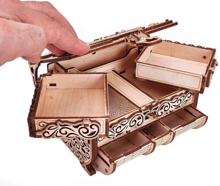 Wood Trick WoodTrick – Modelbouw 3D houten puzzel – Treasure box with swarovski 'Schatkist met swarovski' (WDTK039) – 192 stuks Geen lijm noch verf nodig!