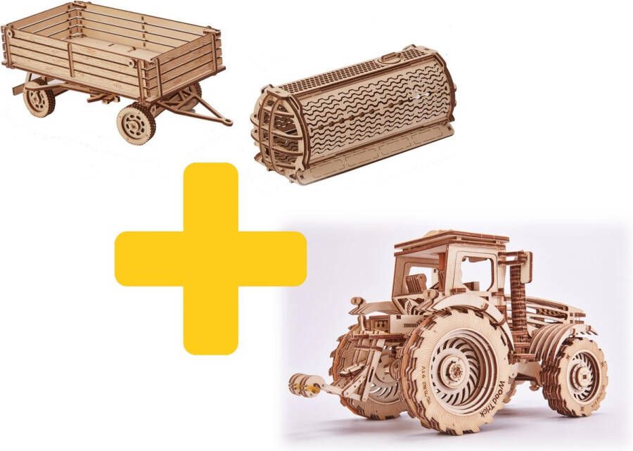 Wood Trick Wood.Trick houten modelbouw voordeelpakket tractor met trailer