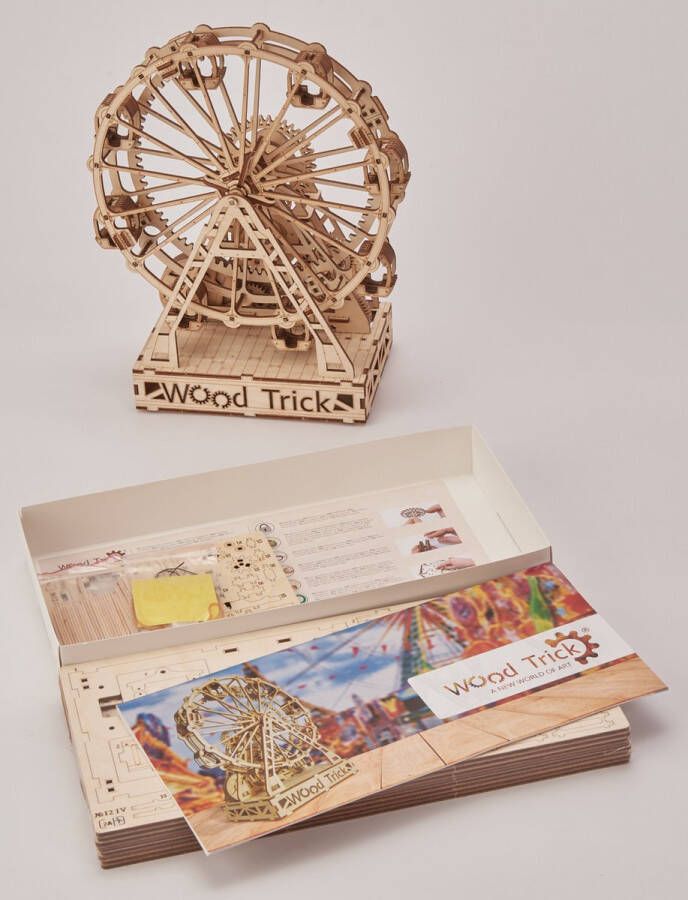 Wood Trick WoodTrick – Modelbouw 3D houten puzzel – Ferries wheel Reuzenrad (WDTK043) – 301 stuks Geen lijm noch verf nodig!