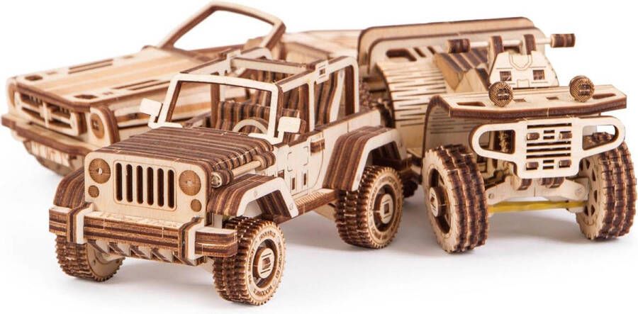 Wood Trick WoodTrick Modelbouw 3D houten puzzels – Autoset 3 (WDTK079) – 264 stuks Geen lijm noch verf nodig