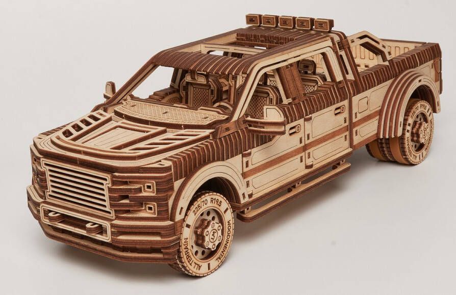 Wood Trick WoodTrick Modelbouw 3D houten puzzels Full-size pick up truck (WDTK086) 706 stuks Geen lijm noch verf nodig