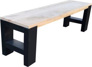 Wood4you Bankje Seattle 140Lx40Hx38D cm zwart