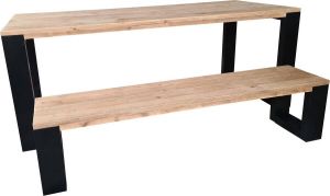 Wood4you Eettafel + Bankje New Orleans 220lx78hx90d Cm Combideal