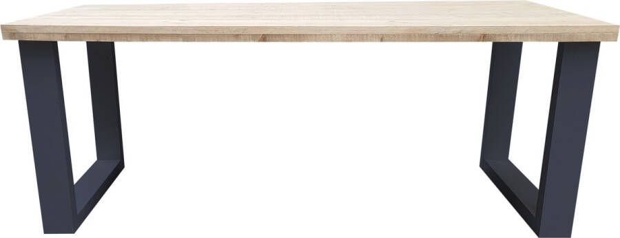 Wood4you Eettafel New England Industrial Wood Hout 150 90 cm 150 90 cm Antraciet Eettafels