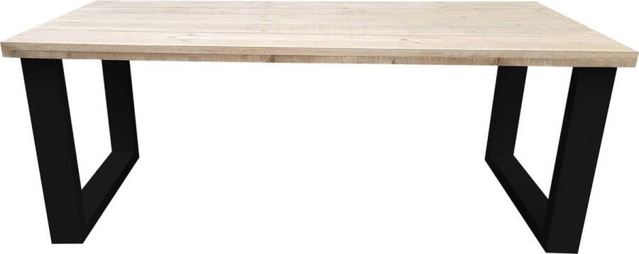 Wood4You Eettafel New England Industrial Wood Hout 180 90 Cm Zwart Eettafels