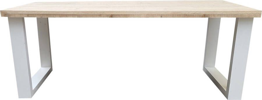 Wood4you Eettafel New England Steigerhout Wit 200Lx78Hx100D cm