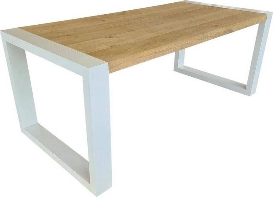 Wood4you Eettafel New Jersey Eikenhout wit 220 90 cm 220 90 cm Eettafels