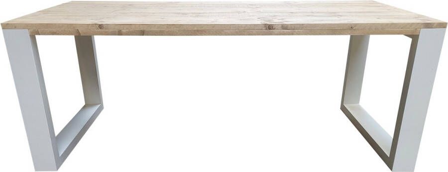 Wood4you Eettafel New Orleans Industrial wood 150 90 cm 150 90 cm Wit Eettafels