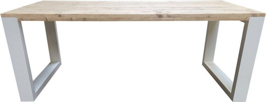 Wood4you Eettafel New Orleans Industrial wood 150 90 cm 150 90 cm Wit Eettafels