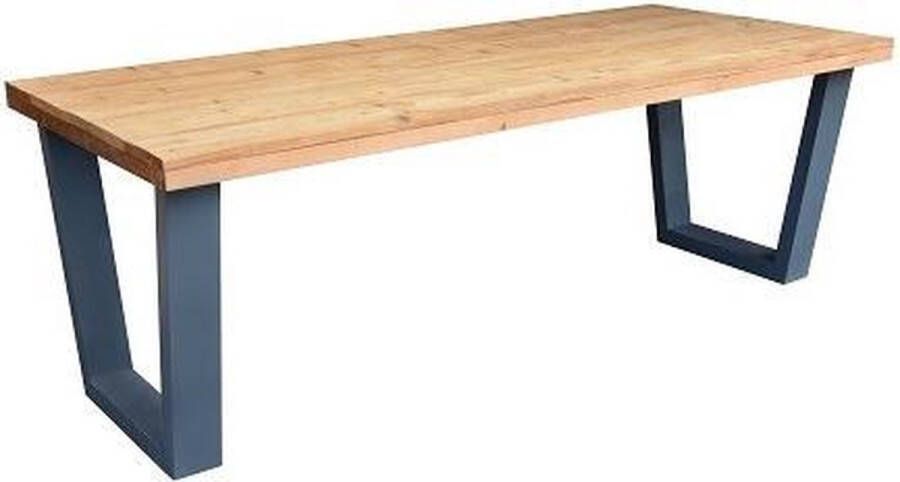 Wood4you Eettafel New York Roasted wood 200Lx78Hx90L cm Antraciet