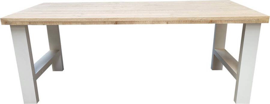 Wood4You Eettafel Seattle Industrial Wood Hout 200 90 Cm Wit Eettafels