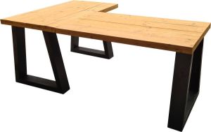 Wood4you Hoekbureau Vancouver Roasted Wood 180 160lx74dx75h Zwart