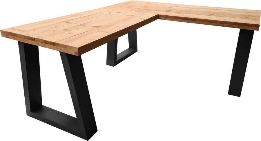 Wood4you Hoekbureau Vancouver Roasted wood 200 130Lx74Dx75H Antraciet