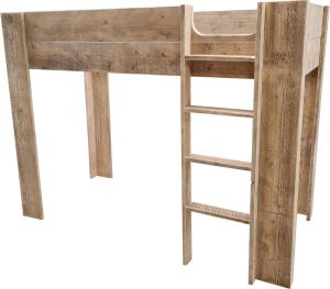 Wood4you Hoogslaper bed Noortje steigerhout 210Lx165Hx96D 210cm