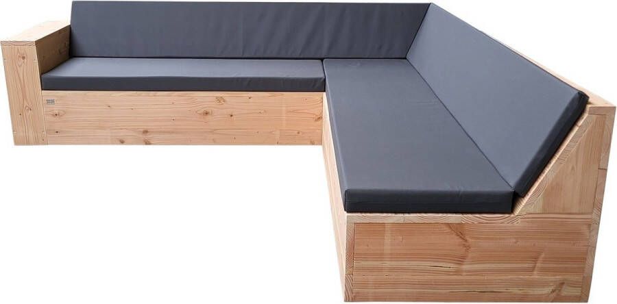 Wood4You Loungeset 1 Douglas Gl-vorm Incl. Kussens 220cm 200cm