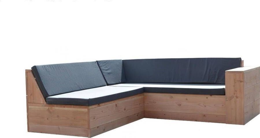 Wood4You Loungeset 1 Douglas Gl-vorm Incl. Kussens 220cm