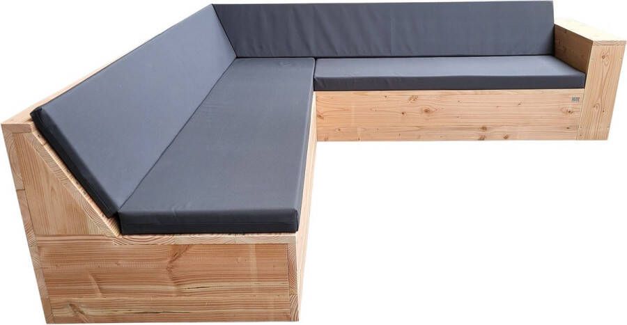 Wood4You Loungeset 1 Douglas Gl-vorm Incl. Kussens 240cm