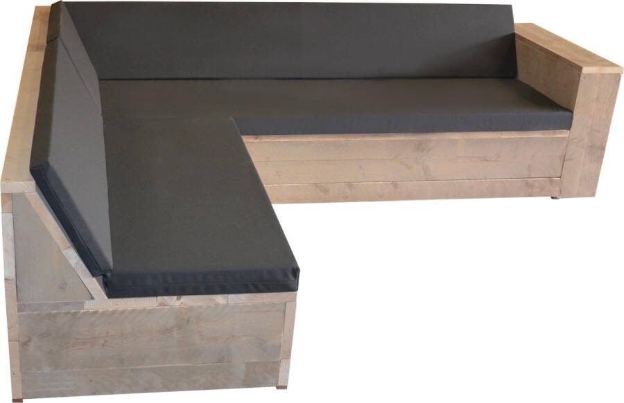 Wood4You Loungeset 1 Steigerhout L-vorm Incl Kussens 200cm 250cm