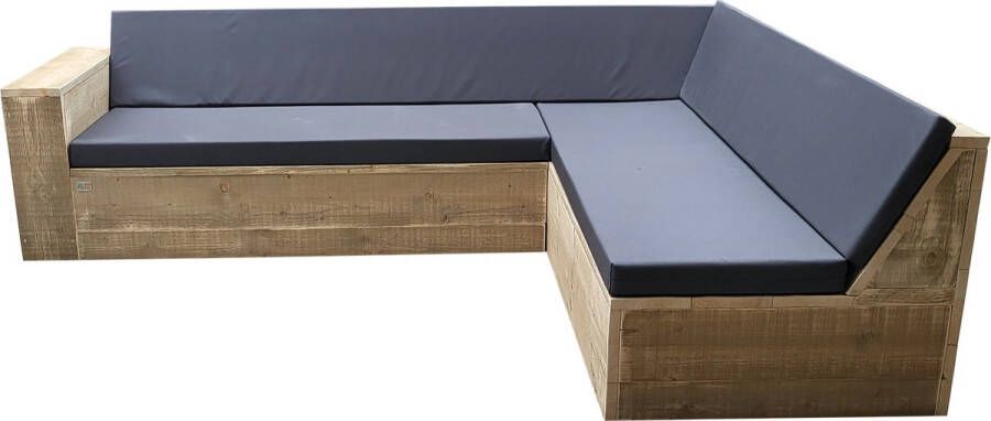 Wood4you Loungeset 1 Steigerhout 250x200 cm GL-vorm -incl kussens