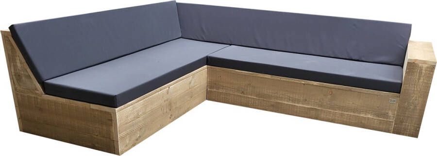 Wood4you Loungeset 1 steigerhout 200x230 cm GL-vorm- incl kussens