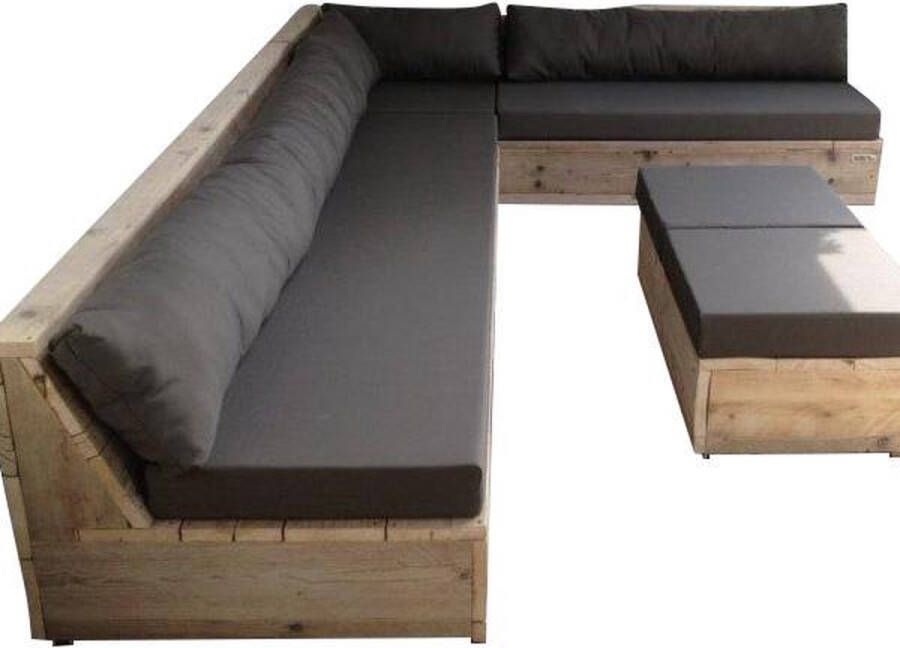 Wood4you Loungeset 13 Steigerhout 200cm 250cm incl kussens (Lvorm)