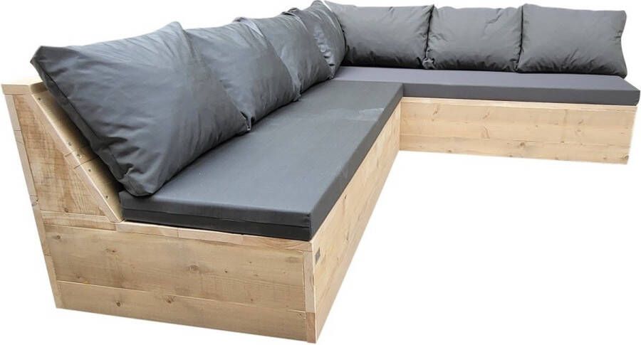 Wood4You Loungeset 13 Steigerhout 250cm 200cm Incl Kussens (gl-vorm)