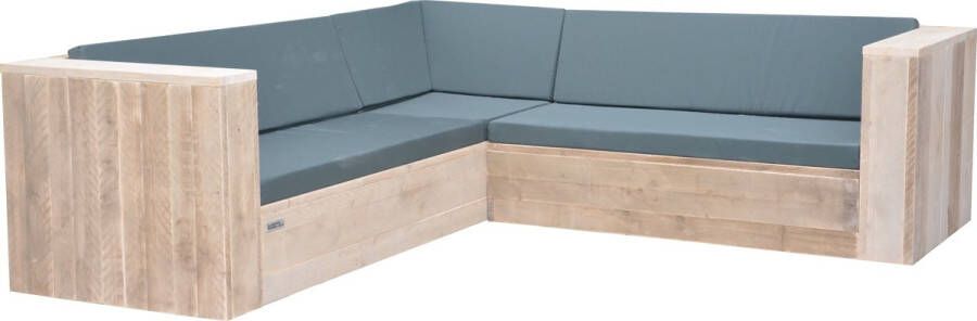 Wood4you Loungeset 2 steigerhout 210x200 cm incl kussens L