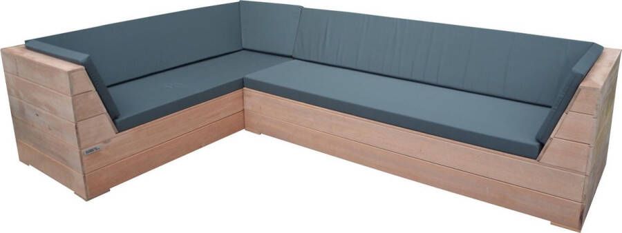 Wood4you Loungeset 6 Bankirai 250cm 200cm incl kussens (GL-vorm)