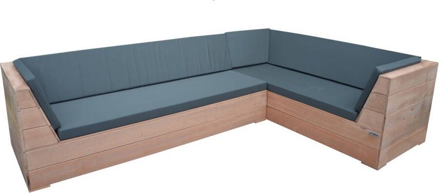 Wood4you Loungeset 6 Bankirai 250cm 200cm incl kussens (GL-vorm)