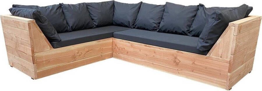 Wood4you Loungeset 6 Douglashout 200x260 cm incl kussens L-vorm