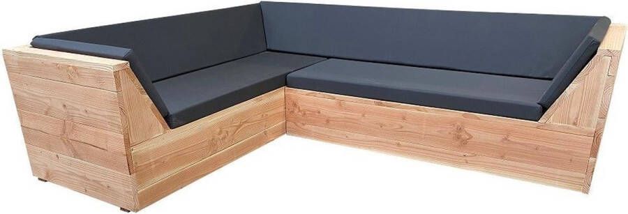 Wood4You Loungeset 6 Douglashout 260x200 Cm Incl Strakke Kussens L-vorm