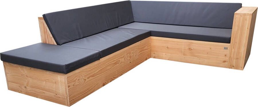 Wood4you Loungeset 7 douglashout 200x210 cm incl kussens (L-vorm)