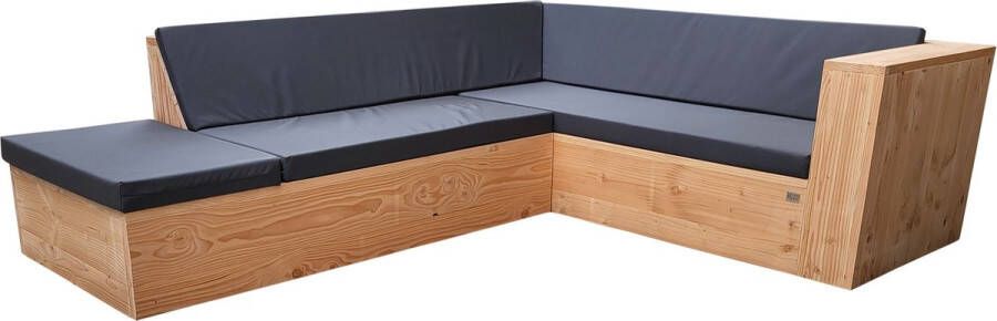 Wood4you Loungeset 7 douglashout 200x220 cm incl kussens (L-vorm)