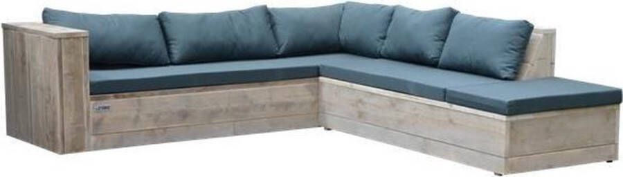 Wood4you Loungeset 7 steigerhout incl kussens (GL-vorm) 200cm 240cm