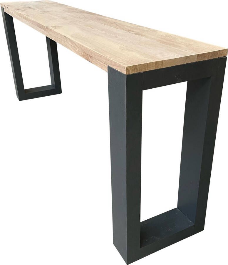 Wood4you Side table enkel 78Hx130LX38Dcm eikenhout antraciet
