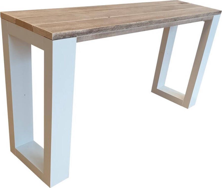 Wood4You Side Table Enkel Steigerhout 160 Cm Bijzettafel Wit Eettafels