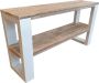 Wood4you Side table New Orleans industrial wood Wit Eettafels 200 cm Bijzettafel - Thumbnail 1